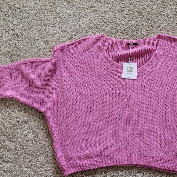 Pink oversized sweater with Dolman sleeves - Picture 2 of 4